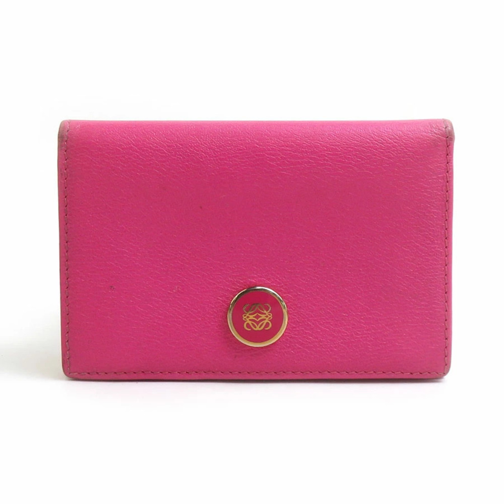 Loewe Card Case Wallet Leather Magenta